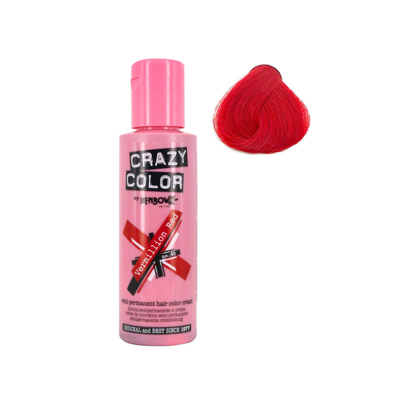 Crazy Color Semi Permanent Color Vermilion Red100ml - 40 - Albasel cosmetics