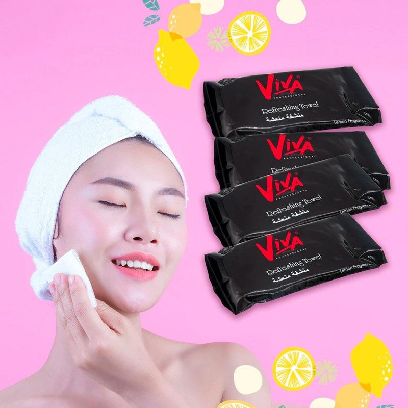 Viva Disposable refreshing towel with lemon Fragrance (20 pieces) - Albasel cosmetics