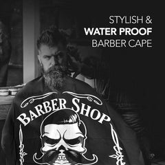 Waterproof Cool Printed Nylon Barber Cape Black - Albasel cosmetics
