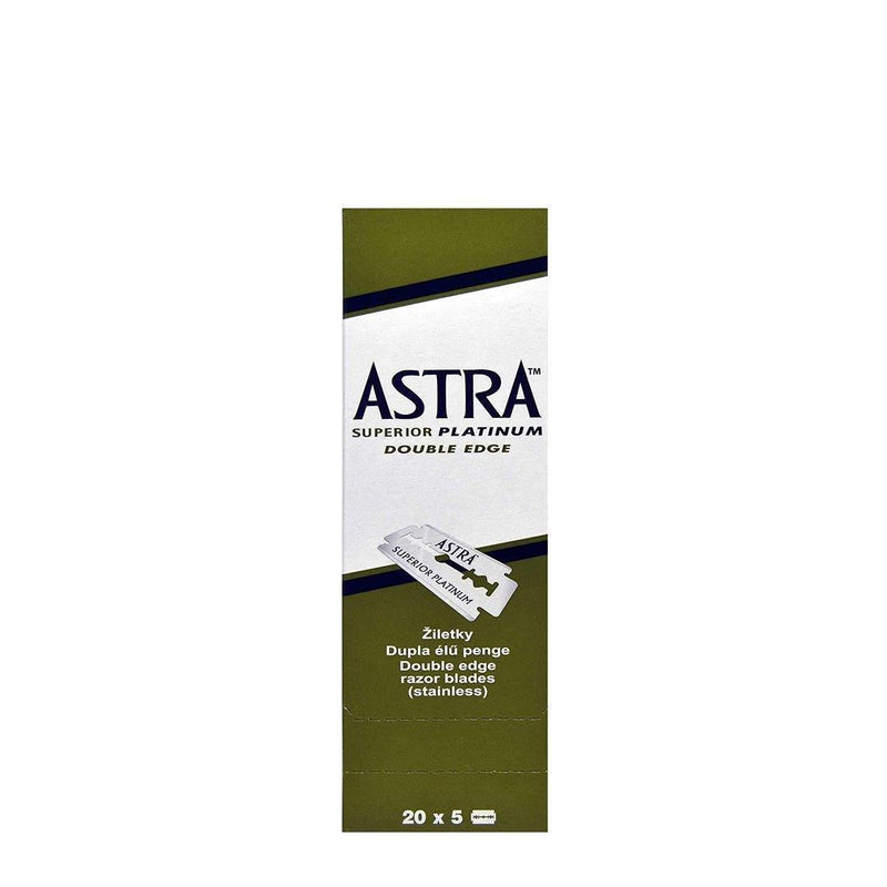 Astra Platinum Double Edge Safety Razor Blades ,100 Blades (20 x 5)