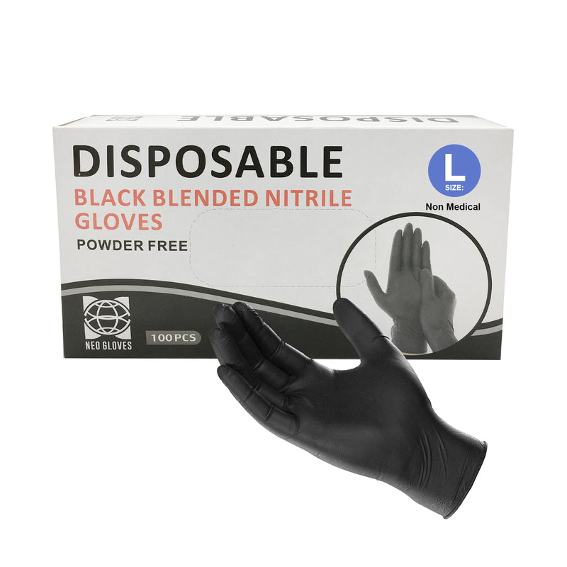 Disposable Black Blended Gloves (Large)