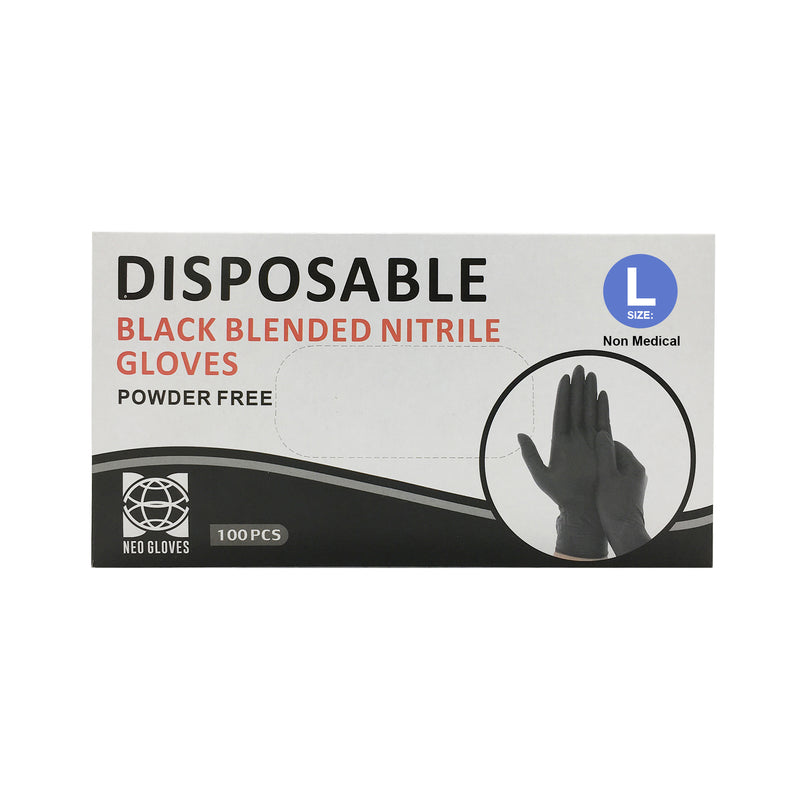 Disposable Black Blended Gloves (Large)