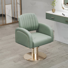 Hydraulic luxury styling chair Green - ladies hair cutting chair - albasel