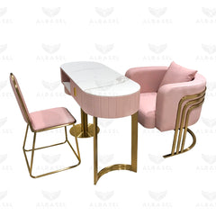 Nail Art Table with 2 single seat chair for Manicure