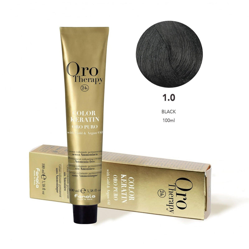 oro therapy - oro puro - Hair Coloring Cream 1.0 Black - fanola color - fanola uae - albasel cosmetics