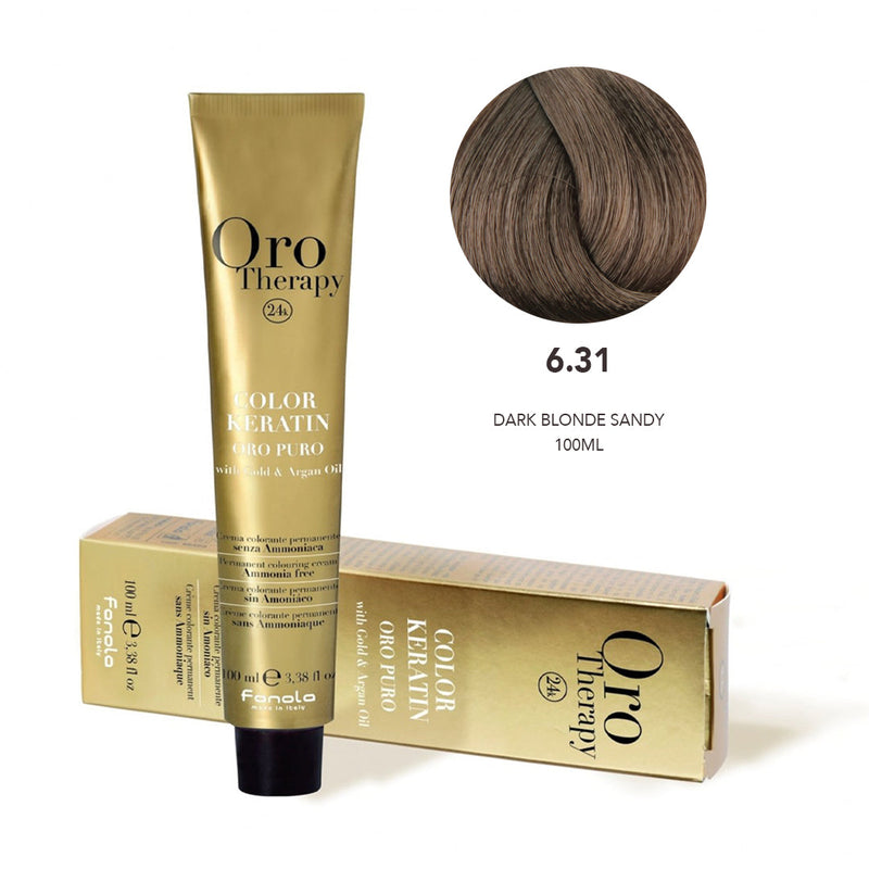 Fanola Oro Hair Color 6.31 Dark Blonde Sandy 100ml - fanola color - fanola uae - albasel cosmetics