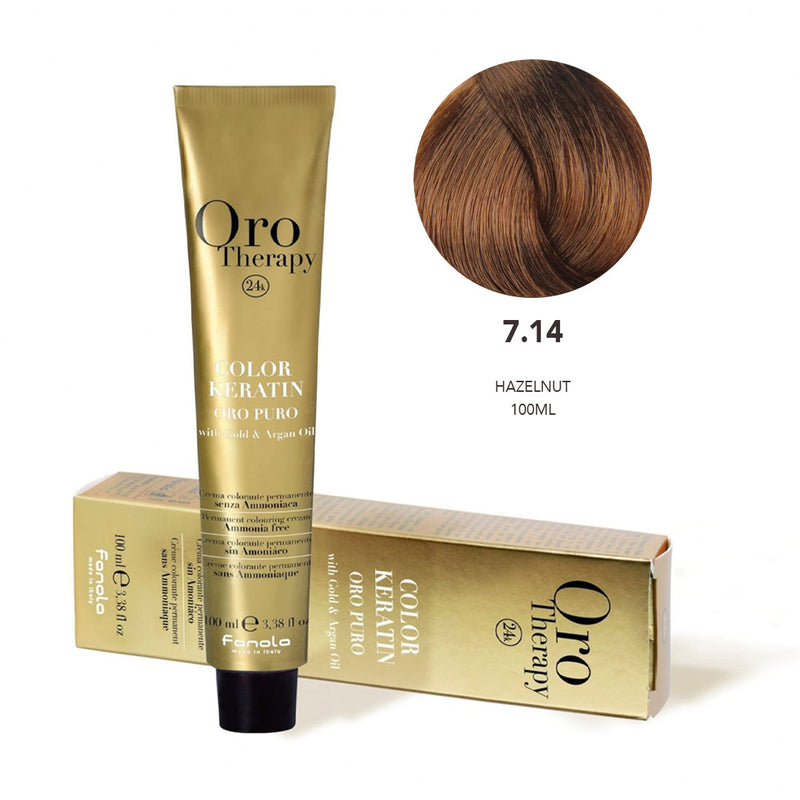 Fanola Oro Hair Color 7.14 Hazelnut 100ml - fanola color - fanola uae - albasel cosmetics