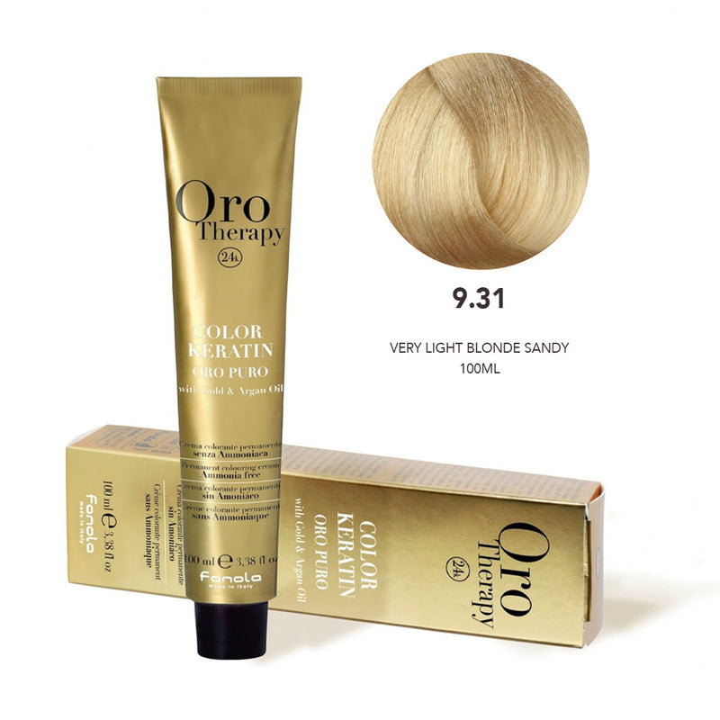 Fanola Oro Hair Color 9.31 Very Light Blonde Sandy 100ml - fanola color - fanola uae - albasel cosmetics