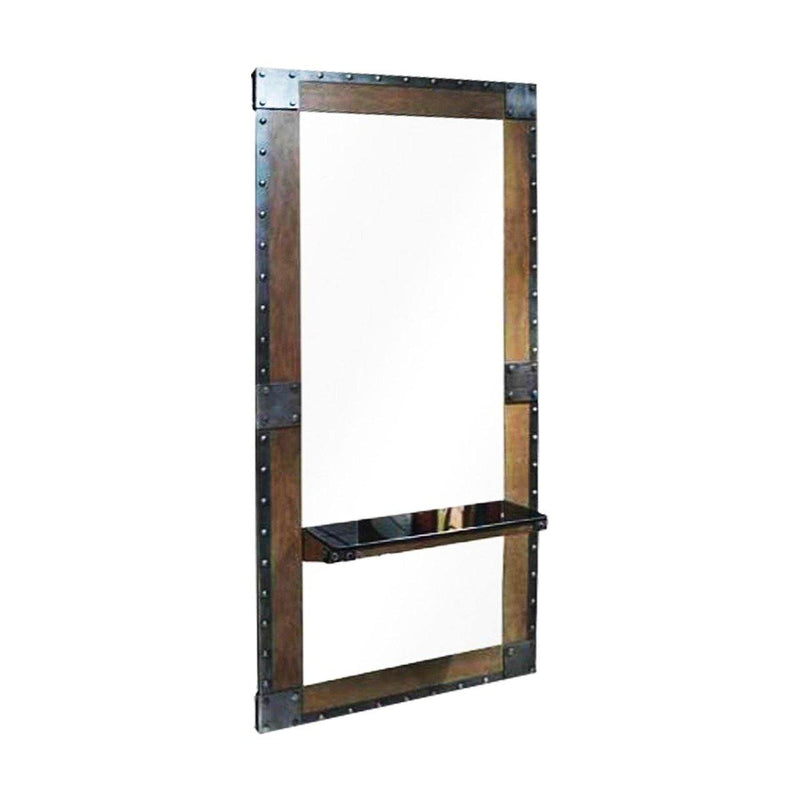 Salon Wall Mounted Mirror with Shelf for Hair Styling - albasel cosmetics