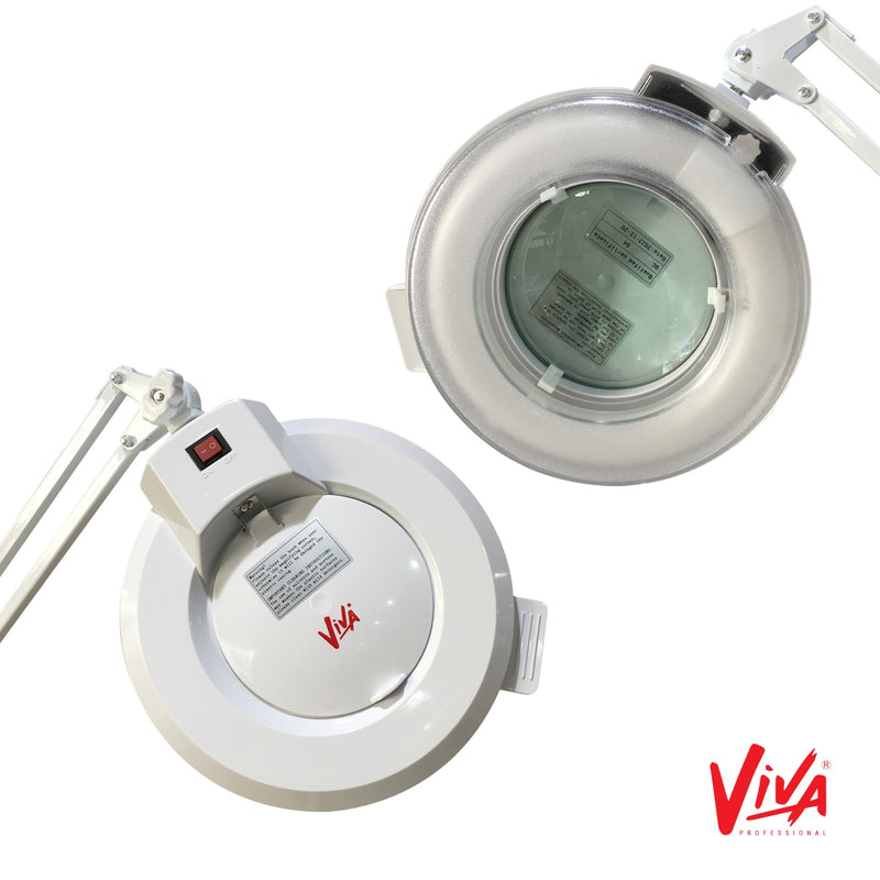Viva Adjustable Magnifying Lamp White With Wheels
